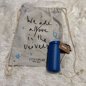 Coldplay World Tour Official VIP Merchandise MiiR Bottle & Drawstring Bag Set